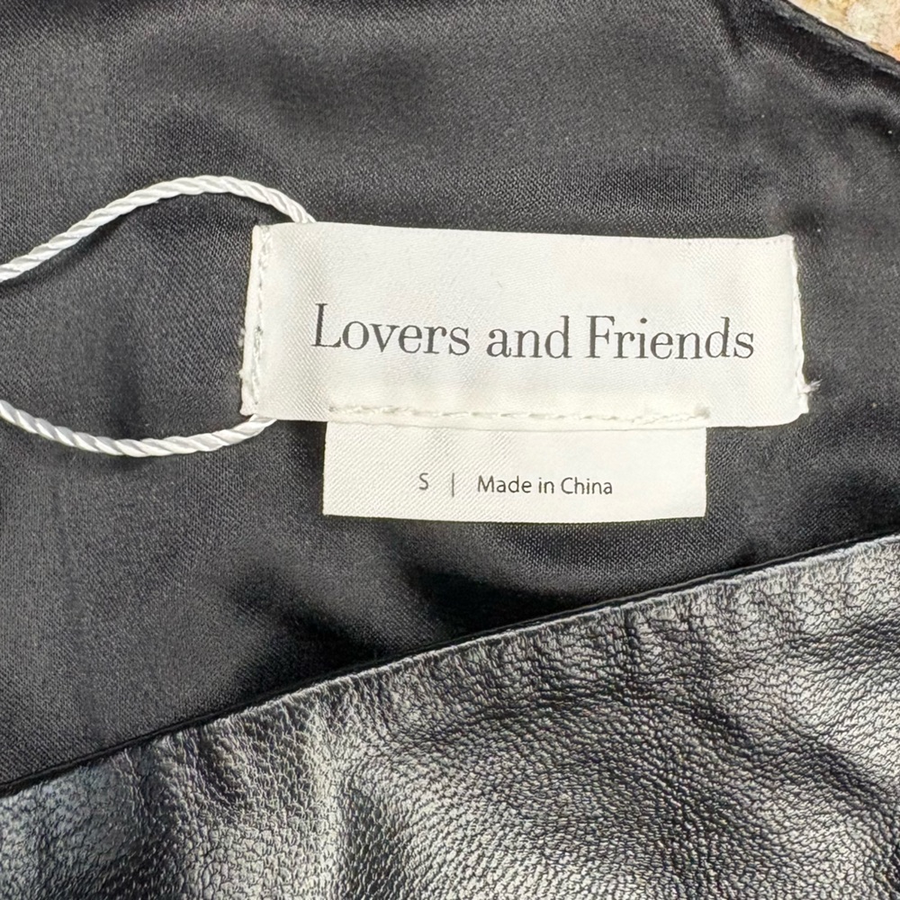 Lovers and Friends REVOLE Black Faux Leather Sleek One Shoulder Romper NWT - Picture 11 of 16